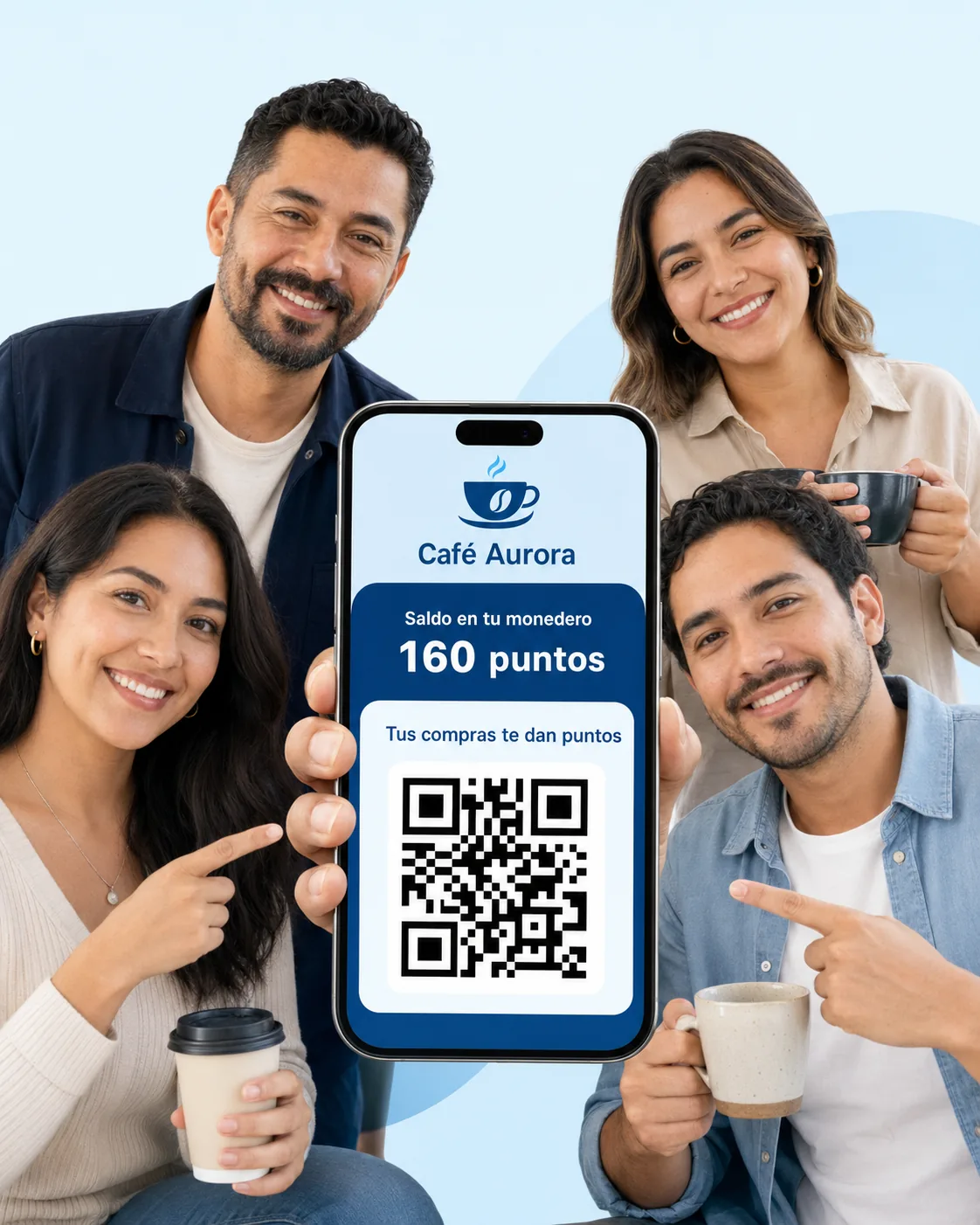 Clientes usando un monedero digital de Fidelízalo